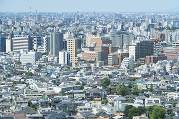 Fototapeta na wymiar 東京都市風景　俯瞰　水道橋から望む　駒込　巣鴨周辺
