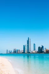 Papier Peint photo Lavable Abu Dhabi Beach and the city of Abu Dhabi