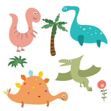 Funny cartoon dinosaurs