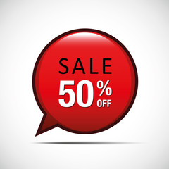 sale 50 prozent off rote sprechblase