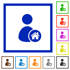 User home flat framed icons