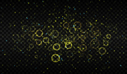 Vector glitter wave abstract illustration. star dust trail sparkling particles isolated on transparent background. Magic concept