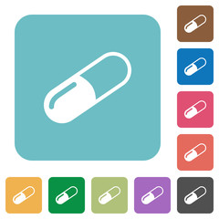 Pill rounded square flat icons