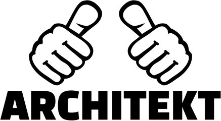 Architect german job title with thumbs