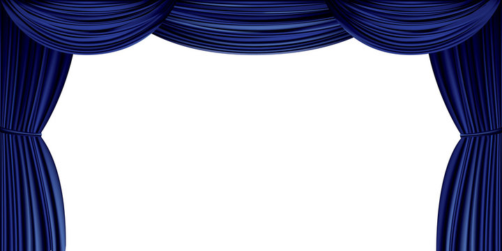 Large blue curtain