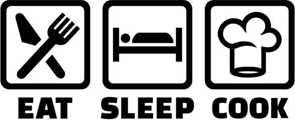 Chef with eat sleep icon
