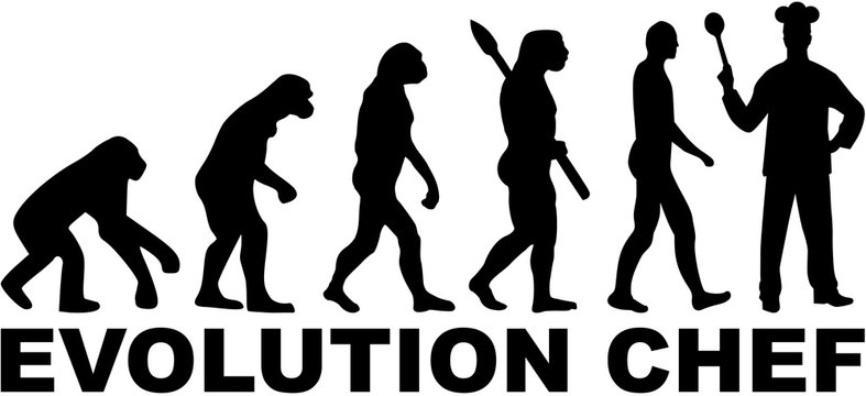 Evolution chef with silhouette