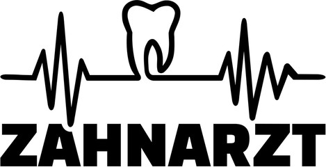German dentist with heartbeat line tooth