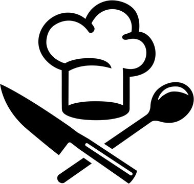 Chefs hat with crossed cutlery
