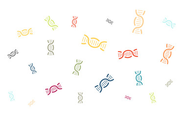 Viele bunte DNA Stränge