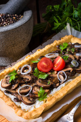mushroom tart with ricotta