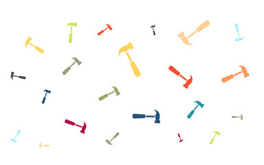 Viele bunte Hammer  - Werkzeuge