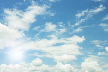 Fototapeta na wymiar clouds in the blue sky background
