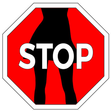 Stop sexual harassment. Concept sign to ban molestation against women