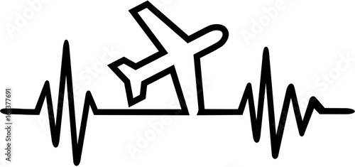 Download "Pilot plane heartbeat line" Stock image and royalty-free ...