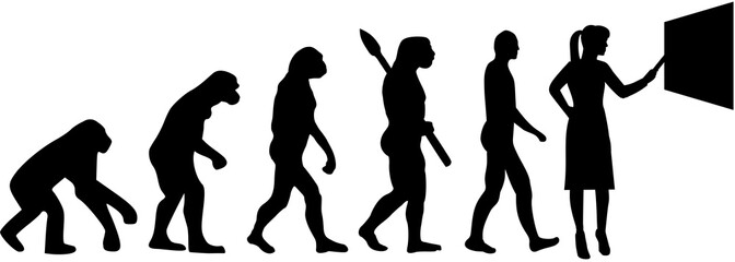 Female teacher silhouette evolution