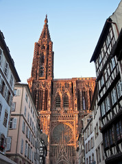 Straßburger Münster im Abendlicht