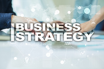 Fototapeta na wymiar Business strategy concept on the virtual screen.