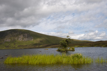 Fototapeta na wymiar Looking across Loch Skene, Dumfries and Galloway