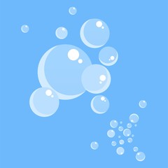 soap bubbles on blue