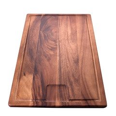 Square wooden tray on a white background