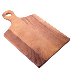 Square wooden tray on a white background