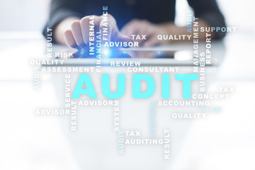 Audit business concept. Auditor. Compliance. Words cloud.