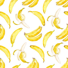 Watercolor banana pattern