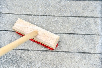 Wooden Floor Scrubbing Brush with Handle 