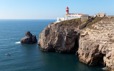 Fototapeta na wymiar The lighthouse in Cabo da Roca