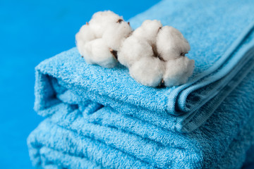 Fototapeta na wymiar Soft blue towels