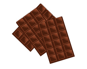 Plain chocolates on white background