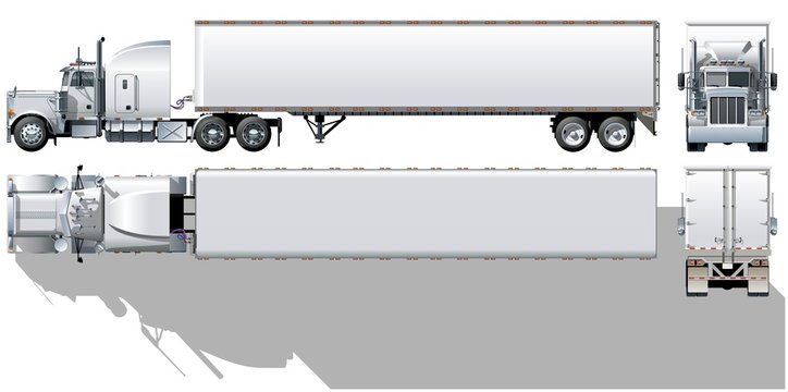 hi-detailed commercial semi-truck Available EPS-10 separated by groups and layers for easy edit