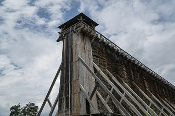 Wooden construction of the historic graduation tower in Ciechocinek