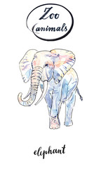 Watercolor african elephant