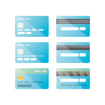 vector credit card icon set isolated