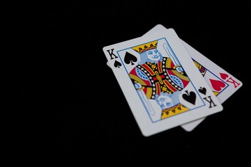 Close-up of king cards