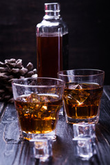 old whisky and ice