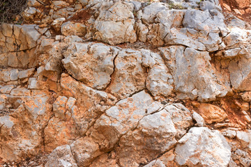 weathered rocks in mediterranean coast line