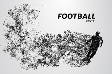 Naklejka na ściany i meble Football of the particles. Silhouette of a football player consists of points and circles. Vector illustration.