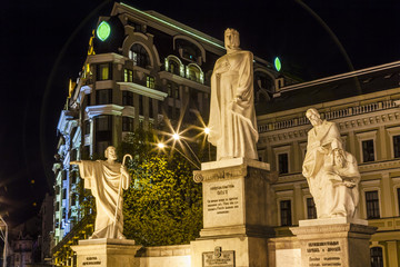 Saint Andrew Queen Olga Statues Mikhaylovsky Square Kiev Ukraine