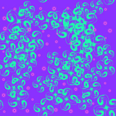Japanese style seamless pattern on purple background