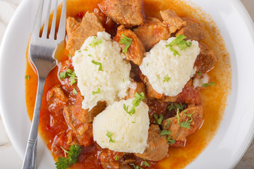 Classic goulash with dumplings
