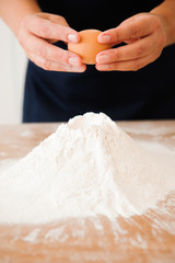 Chef preparing dough - cooking process