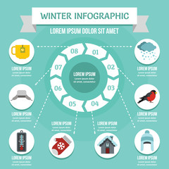 Winter infographic concept, flat style