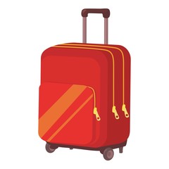 Travel suitcase icon, cartoon style