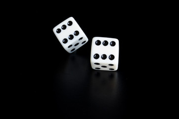 Dice on black background