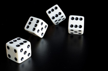 Dice on black background
