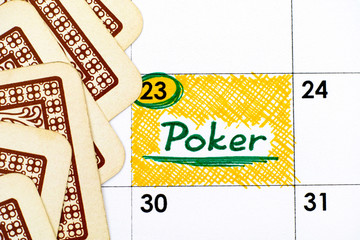 Reminder Poker in calendar with cards