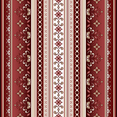 Vector line art seamless border for design template.